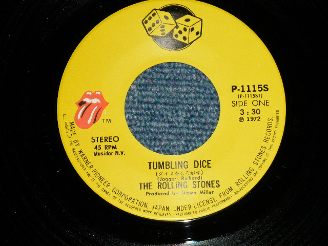 Photo: THE ROLLING STONES 　ローリング・ストーンズ -  TUMLING DICE :ダイス・をころがせ SWEET BLACK ANGEL   (Ex++MINT-)  / 1972 JAPAN ORIGINAL Used 7"Single  シングル