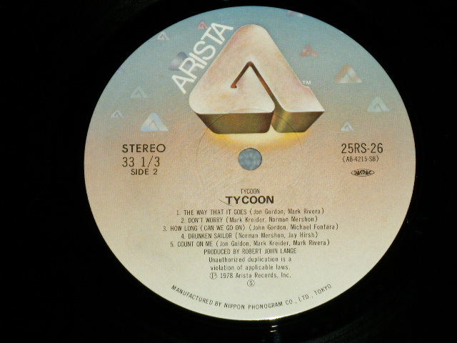 Photo: TYCOON タイクーン - TYCOON 大君( Ex++/MINT- : EDSP) / 1978  JAPAN ORIGINAL Used  LP with OBI オビ付き