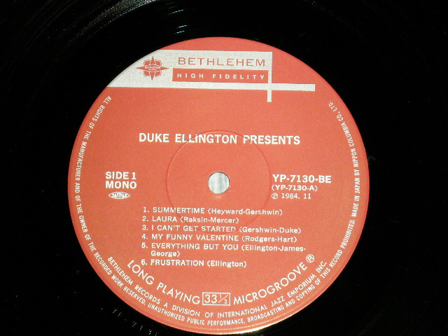 Photo: DUKE ELLINGTON - デューク・エリントン - PRESENTS... プレゼンツ( MINT-/MINT) / 1984  JAPAN REISSUE  Used  LP  with OBI オビ付き