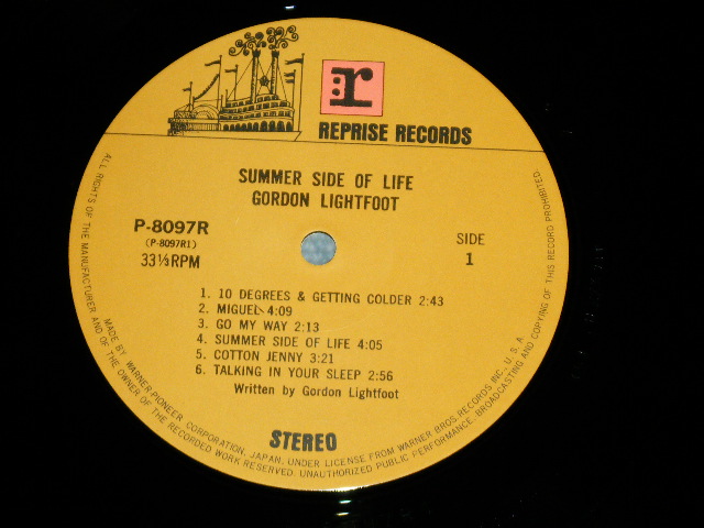 Photo: GORDON LIGHTFOOT ゴードン・ライトフット- SUMMER SIDE OF LIFE 人生の夏の日 ( Ex+/MINT)  / 1973 Version JAPAN 2nd Press "2300 Yen Price Mark" Used  LP With OBI With BACK ORDER SHEET on OBI'S BACK 