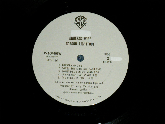 Photo: GORDON LIGHTFOOT ゴードン・ライトフット- ENDLESS WIRE 終わりなき旅路( Ex+++/MINT- : WOL )  / 1978 JAPAN  ORIGINAL "WHITE LABEL PROMO" Used  LP With OBI オビ付