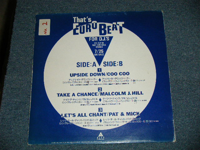 Photo: COO COO, MALCOLM J. HILL, PAT & MICK - THAT'S EURO BEAT FOR D.J.'S  (Ex/Ex+++ : EDSP)  / 1988 JAPAN ORIGINAL "PROMO ONLY" Used  LP