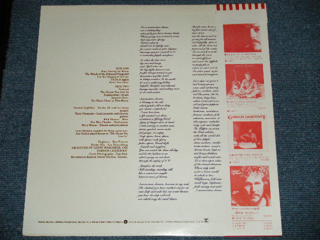 Photo: GORDON LIGHTFOOT ゴードン・ライトフット- SUMMERTIME DREAM  夏の日の」夢 ( Ex+++/MINT-)  / 1976  JAPAN  ORIGINAL Used  LP With OBI オビ付