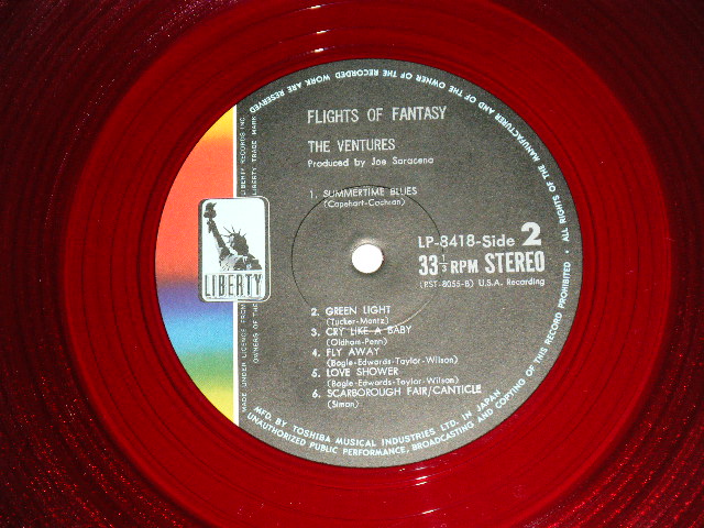 Photo: THE VENTURES ベンチャーズ　ヴェンチャーズ - FLIGHTS OF FANTASY ソウルフル・ ベンチャーズ  (Ex++/MINT)  / 1968 JAPAN ORIGINAL "RED WAX Vinyl" used  LP