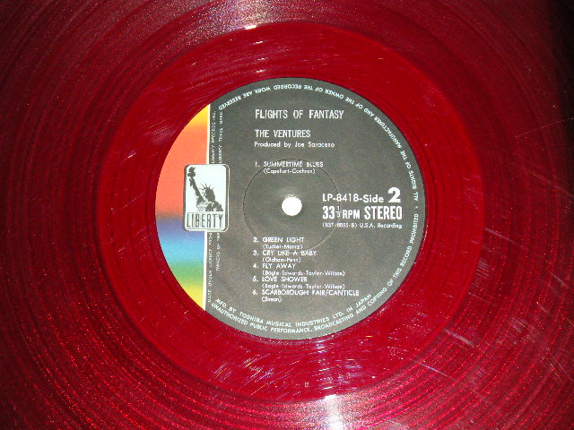 Photo: THE VENTURES ベンチャーズ　ヴェンチャーズ - FLIGHTS OF FANTASY ソウルフル・ ベンチャーズ  ( VG+++//Ex- Looks:Ex-  WOBC,WATDMG )  / 1968 JAPAN ORIGINAL "RED WAX Vinyl" used  LP 
