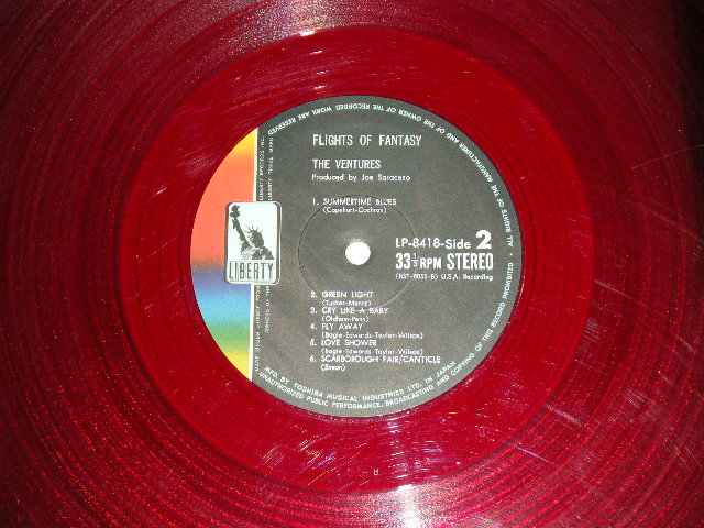 Photo: THE VENTURES ベンチャーズ　ヴェンチャーズ - FLIGHTS OF FANTASY ソウルフル・ ベンチャーズ  ( VG+++//Ex- Looks:Ex-  WOBC,WATDMG )  / 1968 JAPAN ORIGINAL "RED WAX Vinyl" used  LP 