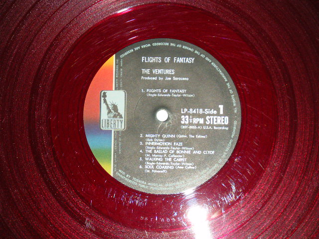 Photo: THE VENTURES ベンチャーズ　ヴェンチャーズ - FLIGHTS OF FANTASY ソウルフル・ ベンチャーズ  ( VG+++//Ex- Looks:Ex-  WOBC,WATDMG )  / 1968 JAPAN ORIGINAL "RED WAX Vinyl" used  LP 