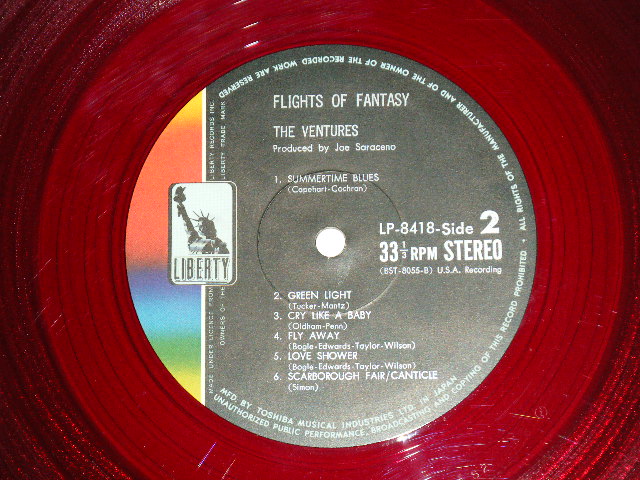 Photo: THE VENTURES ベンチャーズ　ヴェンチャーズ - FLIGHTS OF FANTASY ソウルフル・ ベンチャーズ  (Ex++, Ex+/MINT-)  / 1968 JAPAN ORIGINAL "RED WAX Vinyl" used  LP 