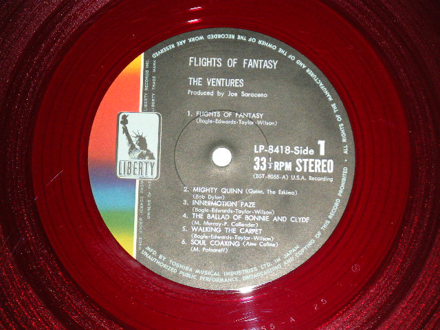 Photo: THE VENTURES ベンチャーズ　ヴェンチャーズ - FLIGHTS OF FANTASY ソウルフル・ ベンチャーズ  ( Ex+++, Ex/Ex+++ Looks:MINT-)  / 1968 JAPAN ORIGINAL "RED WAX Vinyl" used  LP 