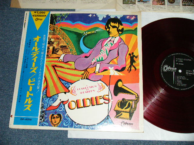 Photo1:  THE BEATLES  - A COLLECTION FO BEATLES OLDIES  ( ¥2000 Mark) (Ex+/Ex++ )   / JAPAN "RED WAX Vinyl" Used LP with OBI 