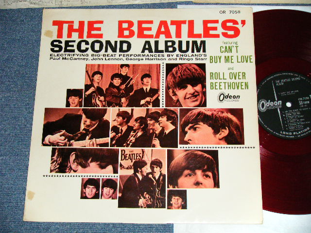 Photo1:  THE BEATLES  - SECOND ALBUM  ( ¥1500  Price Mark) (Ex+/Ex+++ EDSP)   / 1964 JAPAN ORIGINAL "RED WAX Vinyl" MONO Used LP