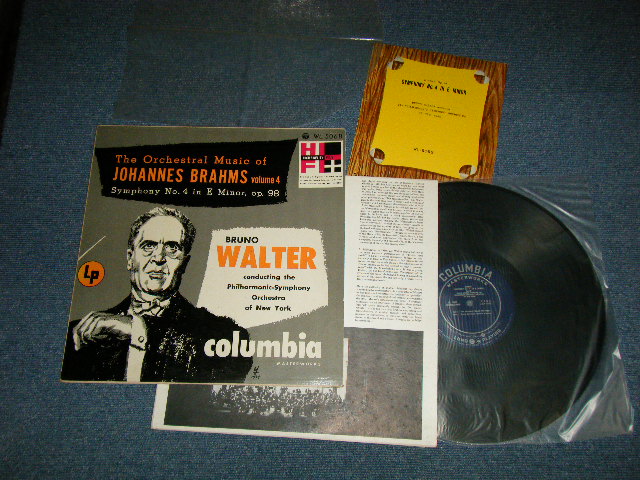 Photo1: BRUNO WALTER New York Philharmonic-Symphony Orchestra - The Orchestral Music of JOHANNES BRAHMS Volume 4 Symphony No.4 in E Minor, op.98 (Ex++/Ex+++)  / 1955 JAPAN ORIGINAL Used  LP