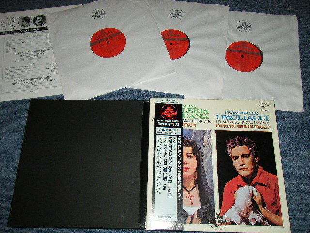 Photo1: MASCAGNI : CAVALLERIA RUSTICANA / LEONCAVALLO :I PAGLIACCI - COMPLETE RECORDINGS - Conducted by TULLIO SERAFIN : ORCHESTRA and CHORUS of The ACCADEMIA DI SANTA CECILIA ROME  (MINT/MINT)  / 1996 JAPAN Limited "180g & HEAVY WEIGHT" Used 3-LP's Box set 