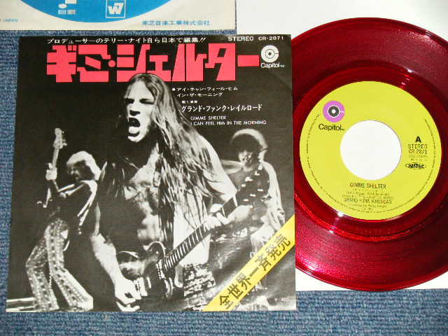 Photo1: GFR GRAND FUNK RAILROAD グランド・ファンク・レイルロード - A) GIMME SHELTER  B)I CAN FEEL HIM IN THE MORNING(Ex++/MINT- )/ 1971 JAPAN ORIGINAL "RED WAX VINYL"Used 7" 45 rpm Single 