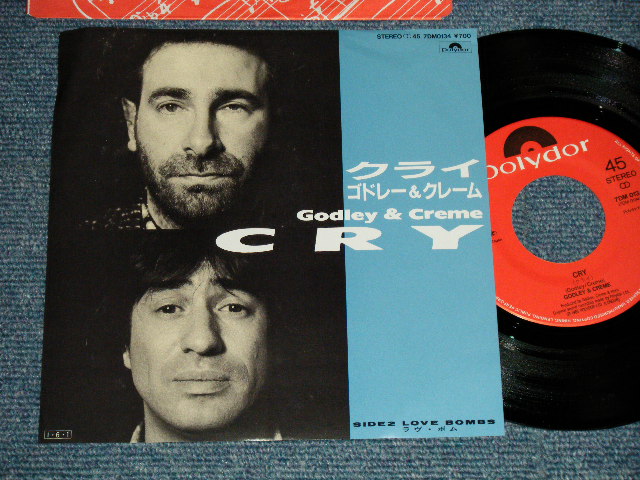 Photo1:  GODLEY & CREME ゴドレー＆クレーム - A) CRY クライ  B) LOVE BOMBS ラブ・ボム (MINT-/MINT) / 1985 JAPAN ORIGINAL Used 7" Single