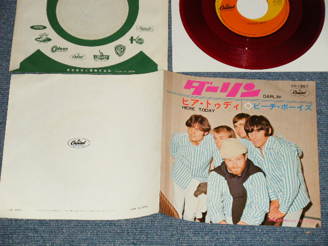 Photo1: THE BEACH BOYS ビーチ・ボーイズ -  A) DARLIN' ダーリン  B) HERE TODAY ヒア・トゥデイ (MINT-/MINT-) / 1967 JAPAN ORIGINAL "RED WAX Vinyl" used 7"Single