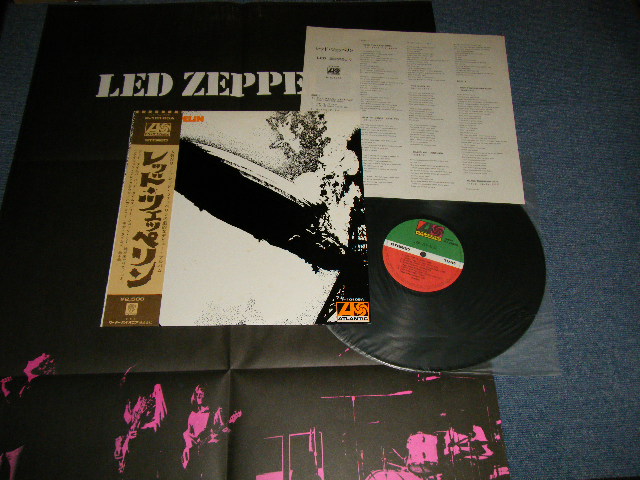 Photo1: LED ZEPPELIN - I (1st Album) with POSTER (MINT-/MINT-) / 1976 Version JAPAN REISSUE "3rd Press on W-P ¥2,500 Marc" Used LP With OBI & POSTER 