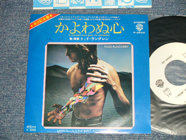 Photo1: TODD RUNDGREN トッド・ラングレン - A) IT WOULDN'T HAVE MADE ANY DIFFERENCE かよわぬ心  B) DON'T YOU EVER LEARN? いつになったらわかるの ？ (Ex+++/Ex+++) / 1979 JAPAN ORIGINAL "WHITE LABEL PROMO" Used  7"45 With PICTURE COVER 