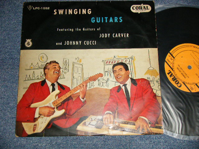 Photo1: JODY CARBER and JOHNNY CUCCI ジャディ・カーヴァー/ジョニイ・カッシイ - SWINGING GUITARS スインギング・ギター (Ex/Ex- NOISY) / 1958 JAPAN ORIGINAL Used 10" LP 
