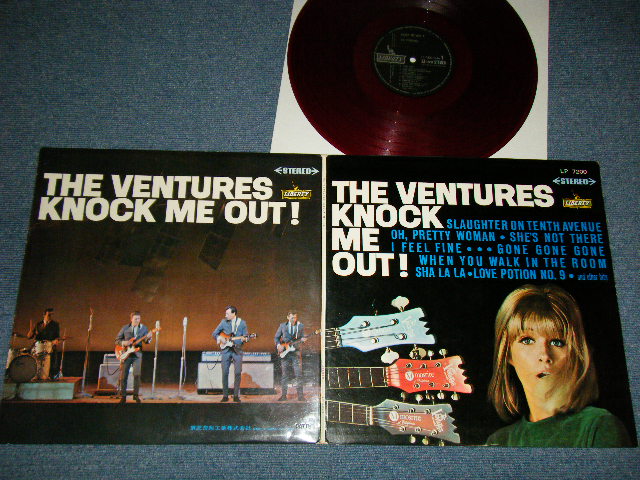 Photo1: THE VENTURES ベンチャーズ - KNOCK ME OUT (Ex+++?Ex++) / 1965 JAPAN ORIGINAL "HARD COVER" "¥1800 Mark" "RED WAX" Used LP