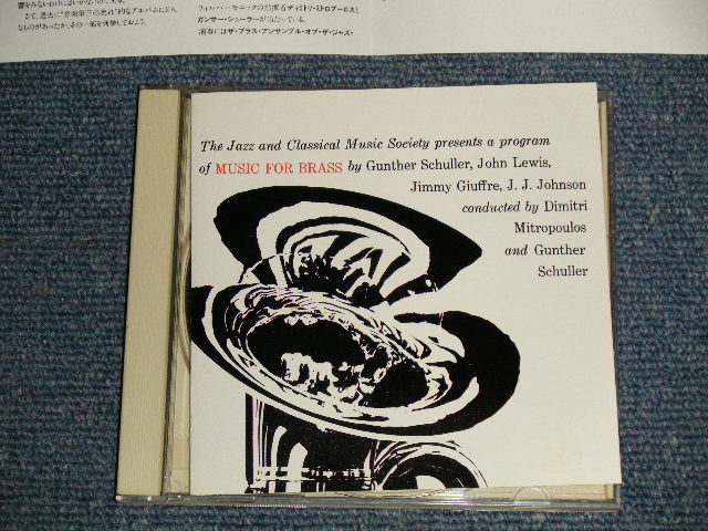 Photo1: THE JAZZ AND CLASSICAL MUSIC SOCIETY PRESENTS A PROGRAM Gunther Schuller, John Lewis, Jimmy Giuffre, J. J. Johnson* Conducted By Dimitri Mitropoulos And Gunther Schuller Ｆeat.MILES DAVIS ブラス・アンサンブル・オブ・ザ・ジャズ・アンド・クラシカル・ミュージック・ソサエティ　Music For Brass　 (MINT-/MINT) / 1990 JAPAN Used CD with OBI