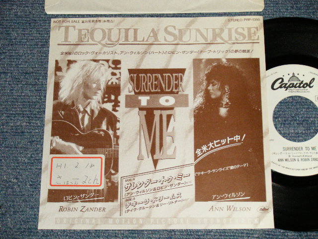 Photo1: ANN WILSON & ROBIN ZANDER アル・ウイルソン＆ロビン・ザンダー - A)SURRENDER TO ME  サレンダー・トゥ・ミー   B)TEQUILA  DREAMS テキーラ・ドリームス(Ex++/Ex+++ STOFC) / 1989 JAPAN ORIGINAL "WHITE LABEL & PROMO ONLY" Used 7" SINGLE 