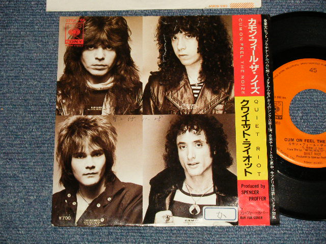 Photo1: QUIET RIOT クワイエット・ライオット - A)CUM ON FEEL THE NOISE カモン・フィール・ザ・ノイズ   B)RUN FOR COVER (Ex/Ex+Visual Grade) /1983 JAPAN ORIGINAL "PROMO" "ONE SIDED" Used 7" Single 