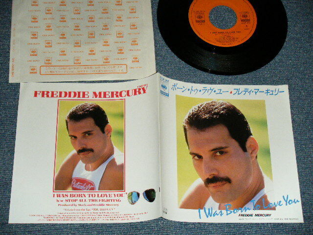 Photo1: FREDDIE MERCURY フレディ・マーキュリー  - A) I WAS BONE TO LOVE YOU ボーン・トゥー・ラヴ・ユー   B) STOP ALL THE FIGHTING   (MINT-/MINT-) / 1985 JAPAN ORIGINAL Used 7" Single