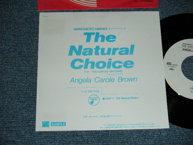Photo1: Angela Carole Brown アンジェラ. Ｃ. ブラウン- A)The Natural Choice   B) You Can Do Anything (MINT-/MINT) / 1989 JAPAN ORIGINAL "PROMO ONLY" Used 7" 45's Single  