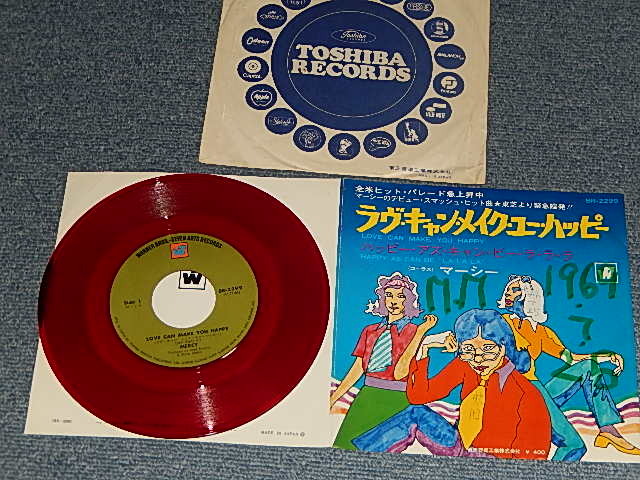 Photo1: MERCY マーシー - A)LOVE CAN MAKE YOU HAPPY   B)HAPPY AS CAN BE "LA LA LA" (VG++/Ex+++ WOFC）/ 1969 JAPAN ORIGINAL "RED WAX Vinyl" Used 7"Single 