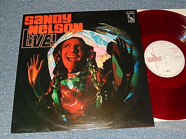 Photo1: SANDY NELSON  サンディ・ネルソン  with JERRY GERRY McGEE  - LIVE!  /実況盤！白熱のサンディ・ネルソン　(Ex++, Ex+/MINT-) /  1967 JAPAN ORIGINAL "WHITE LABEL PROMO" "RED WAX 赤盤" Used LP 