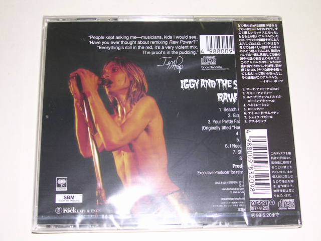 Photo: IGGY POP & THE STOOGES  - RAW POWER  / 1997 JAPAN Sealed Brand New CD 