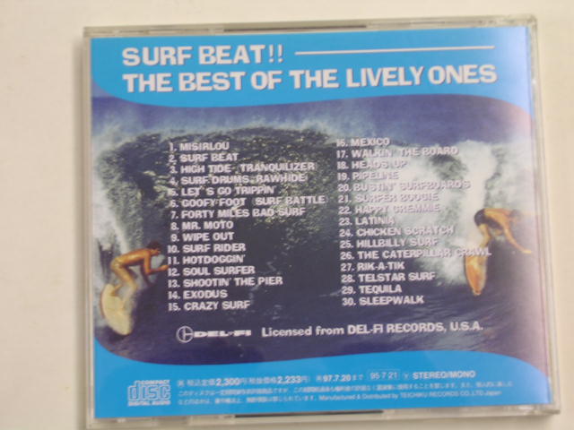 Photo: THE LIVELY ONES - SURF BEAT!! / 1995 JAPAN ORIGINAL used CD With OBI 