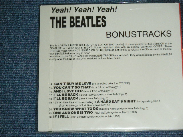 Photo: THE BEATLES -  YEAH ! YEAH! YEAH!  (  60's GERMAN ALBUM STEREO VERSION  + BONUS )  / Brand New DIGI-PACK  COLLECTOR'S CD 