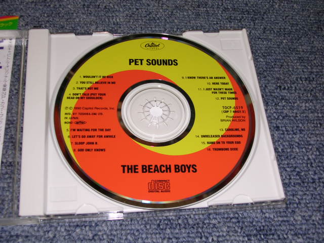 Photo: THE BEACH BOYS - PET SOUNDS ( With 3 Extra Bonus 2nd RELEASED Version ) / 1990 JAPAN  Used  CD With OBI  