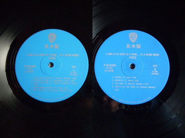 Photo: FACES(ROD STEWART) - A NOD IS AS GOOD AS A WINK .../ 1972 BLUE LABEL PROMO LP 