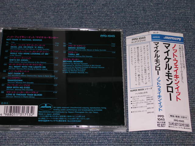Photo: MICHAEL MONROE  ( of  HANOI ROCKS ) -  NOT FAKIN' IT / 1988 JAPAN Original CD WSith OBI