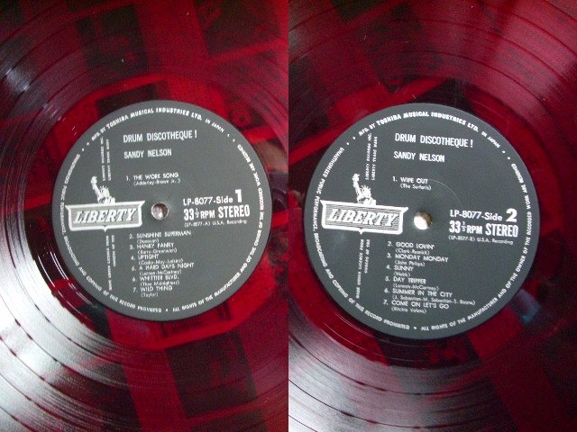 Photo: SANDY NELSON - DRUM DISCOTHEQUE /  1960s  JAPAN RED WAX VINYL MINT- LP 