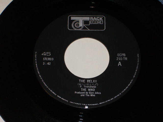 Photo: THE WHO - THE RELAY / JAPAN ORIGINAL Used 7" Single