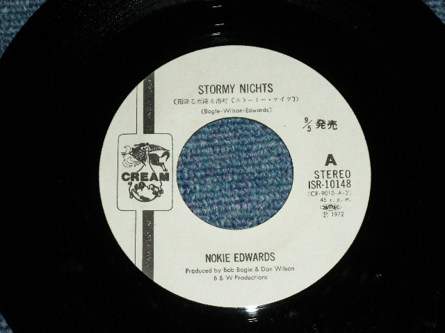 Photo: NOKIE EDWARDS of THE VENTURES -STORMY NIGHTS ( Ex+/Ex+++ )   / 1972 JAPAN ORIGINAL WHITE LABEL PROMO  7"SINGLE 