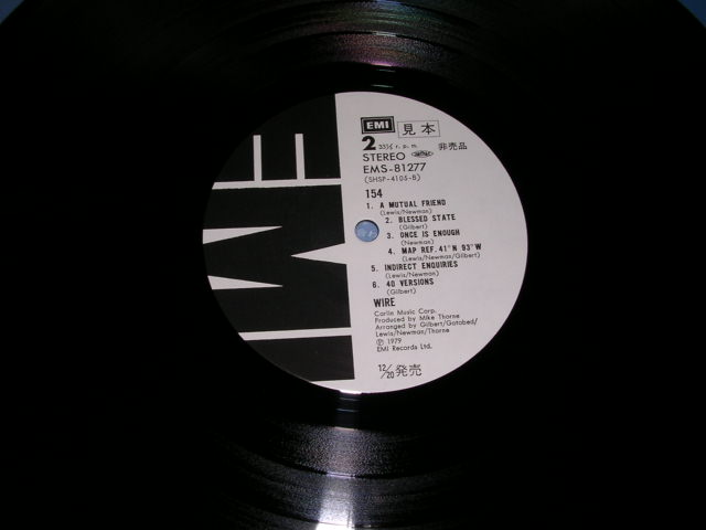 Photo: WIRE - 154 / 1979 JAPAN WHITE LABEL PROMO MINT-LP With OBI  