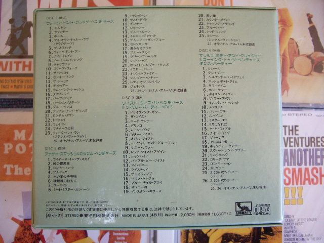 Photo: THE VENTURES - THE VENTURES HISTORY BOX VOL.1  / 1992 JAPAN ORIGINAL PROMO USED 4 CD BOXSET  With OBI 