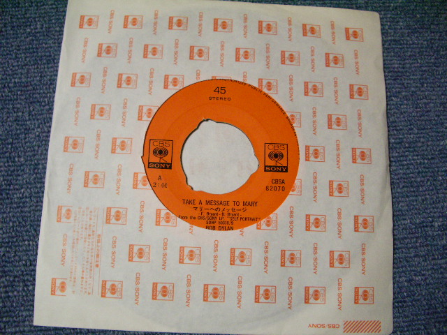 Photo: BOB DYLAN - TAKE A MESSAGE TO MARY / 1970  ORIGINAL 7"