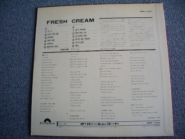 Photo: CREAM - FRESH CREAM   / 1968 ORIGINAL LP 