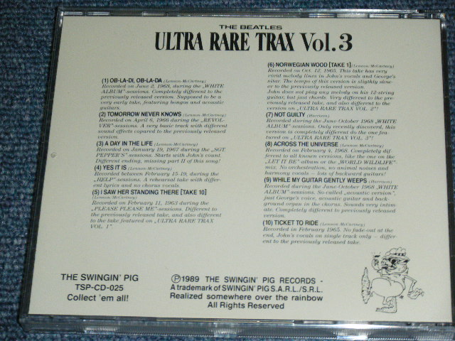 Photo: THE BEATLES -  ULTRA RARE TRAX VOL.3 / 1989 GERMAN  Used COLLECTOR'S CD 