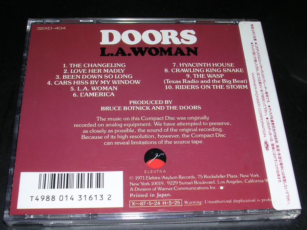 Photo: THE DOORS - L.A.WOMAN / 1985? JAPAN MINT CD+VINYL OBI