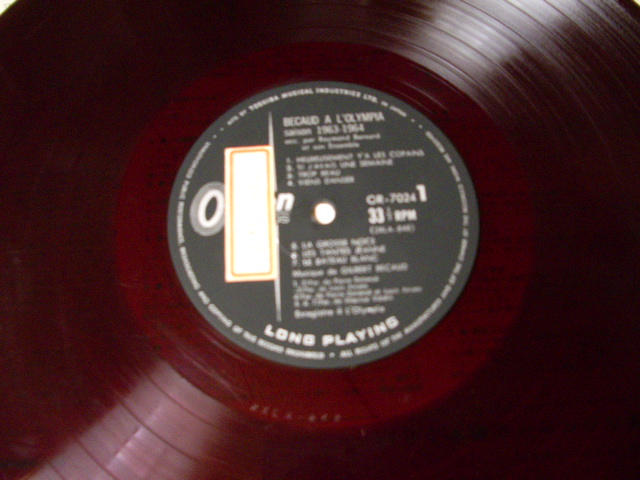 Photo: GILBERT BECAUD -  BECAUD A L'OLYMPIA saison 1963-1964 / RED WAX(VINYL) MONO LP+ Half Size OBI