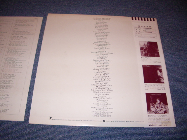 Photo: GORDON LIGHTFOOT - COLD ON THE SHOULDER / 1975 JAPAN LP w/OBI( with BACK ORDER SHEET on BACK )