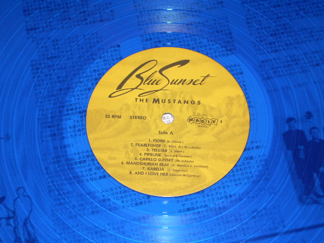 Photo: THE MUSTANGS -BLUE SUNSET / 1987 JAPAN Original Blue Vinyl Wax LP