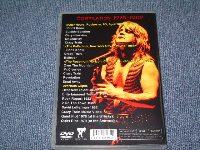 Photo: OZZY OSBOURNE - SAMMARY OF A MADMAN  / BRAND NEW COLLECTORS DVD 